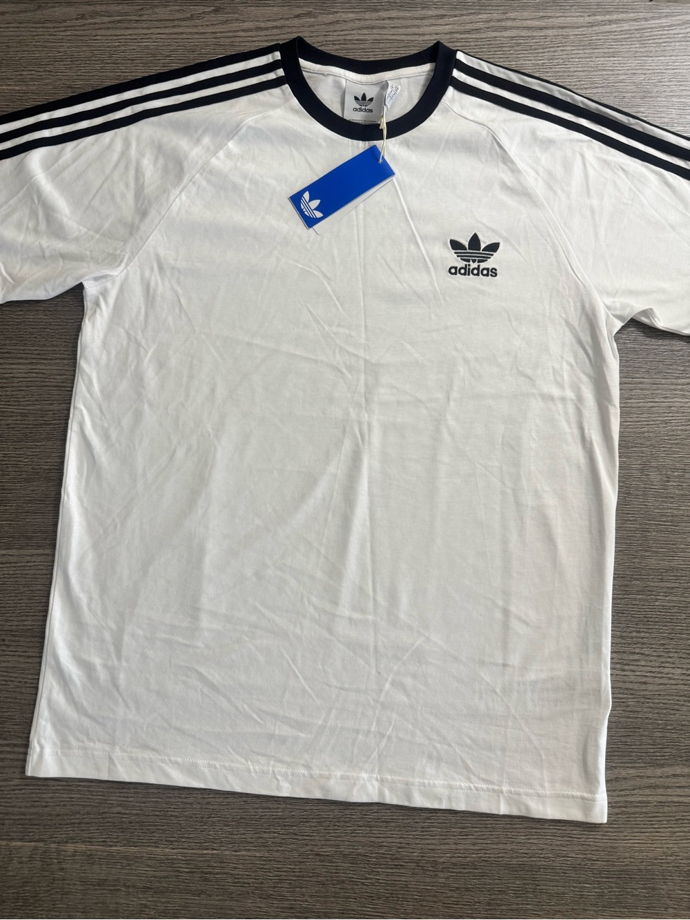Adidas Originals Men's T-Shirt Trefoil Retro 3-Stripes Tee Size L White Black